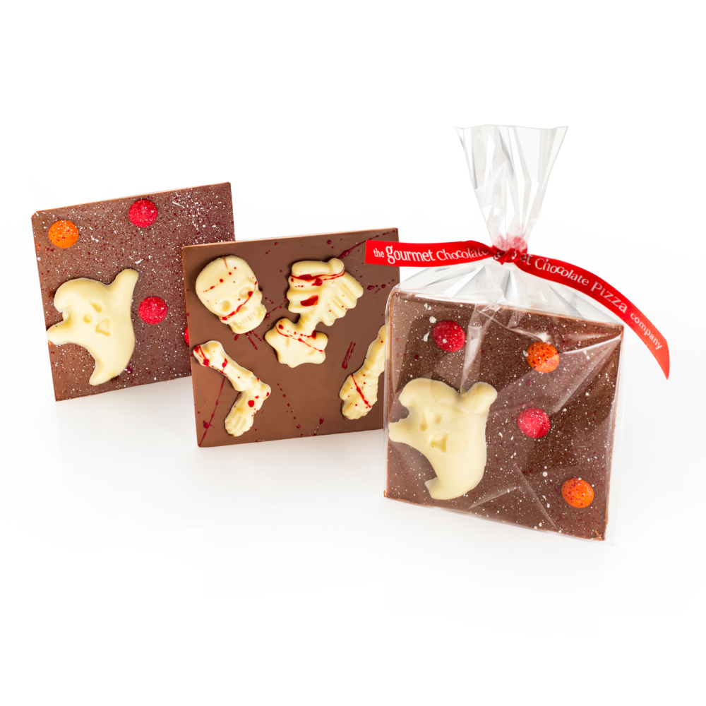 Our new Halloween Bars come in two ghoulish designs - chooose from our ghastly Ghost Bar or our spooky Skeleton Bar.